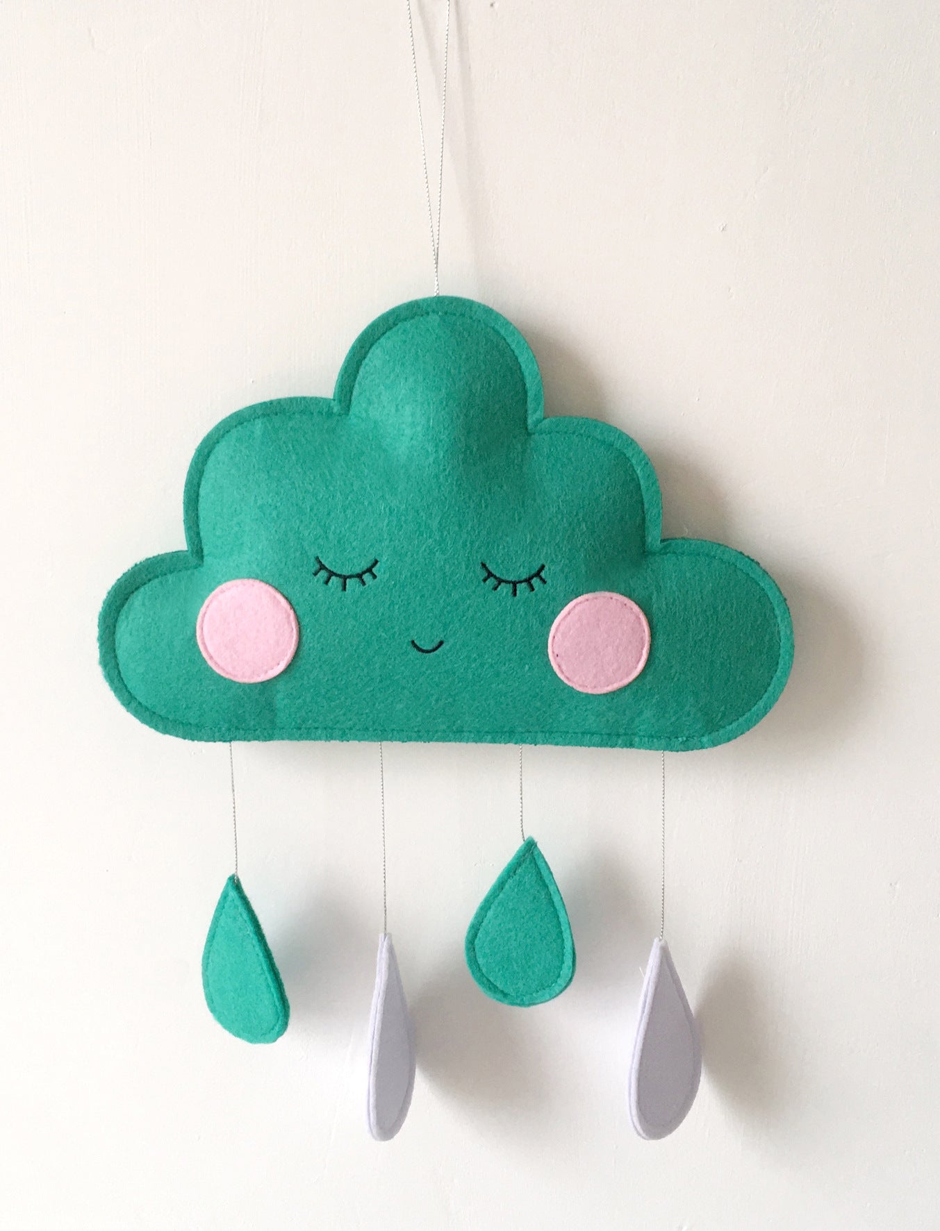 Clouds Felt Raindrops Pendant Children's Room Home Decoration