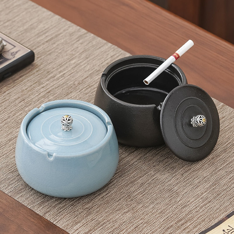 Creative Ashtray With Lid Home Living Room Chinese Style Light Luxury