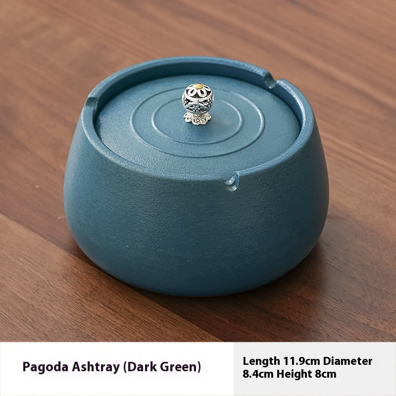 Creative Ashtray With Lid Home Living Room Chinese Style Light Luxury