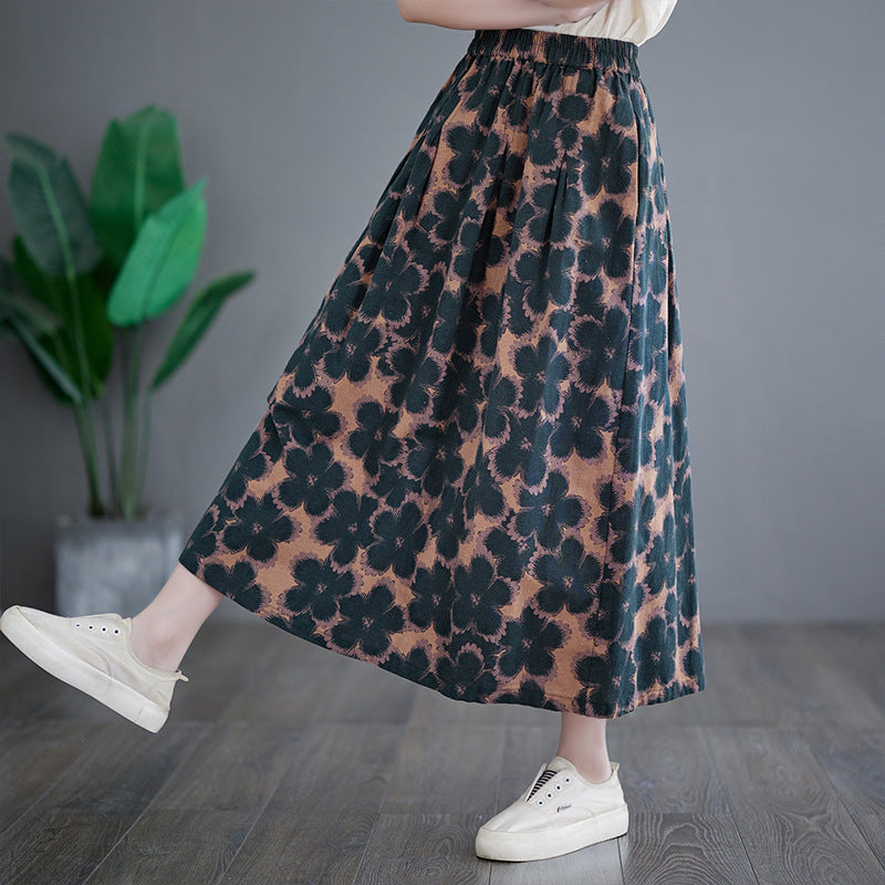 Cotton And Linen Loose Skirt