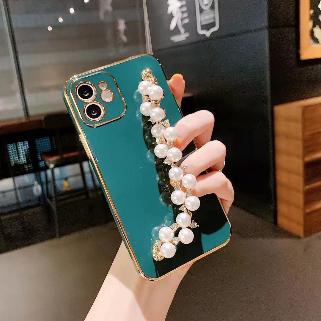 Electroplated Pearl Bracelet All-inclusive Soft Case Mobile Phone Protective Case