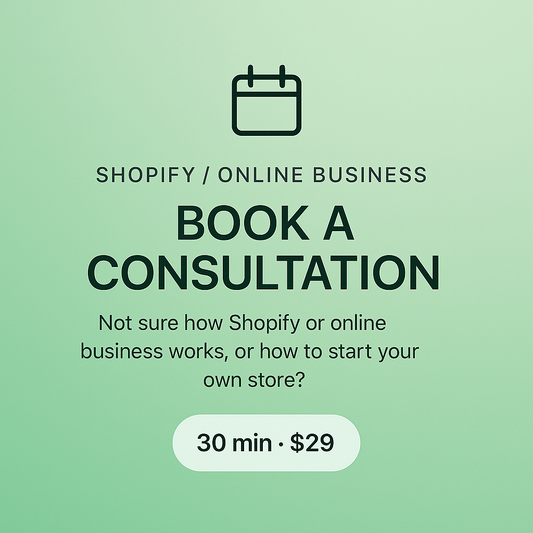 Shopify / Online Business Startup Consultation (30 min)