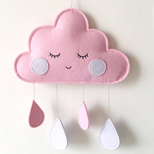 Clouds Felt Raindrops Pendant Children's Room Home Decoration