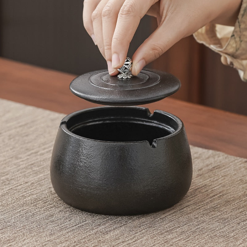 Creative Ashtray With Lid Home Living Room Chinese Style Light Luxury